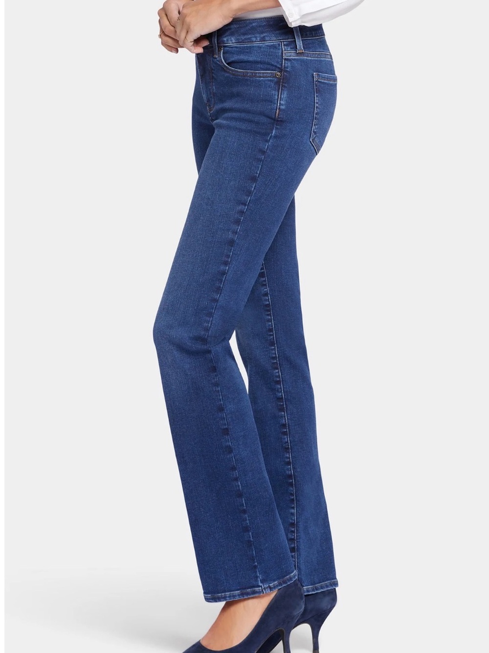 NYDJ Marilyn Straight Leg Jeans in Deep Blue Wash
